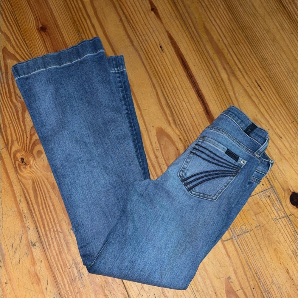 7 For All Mankind Blue Boot Cut Jeans